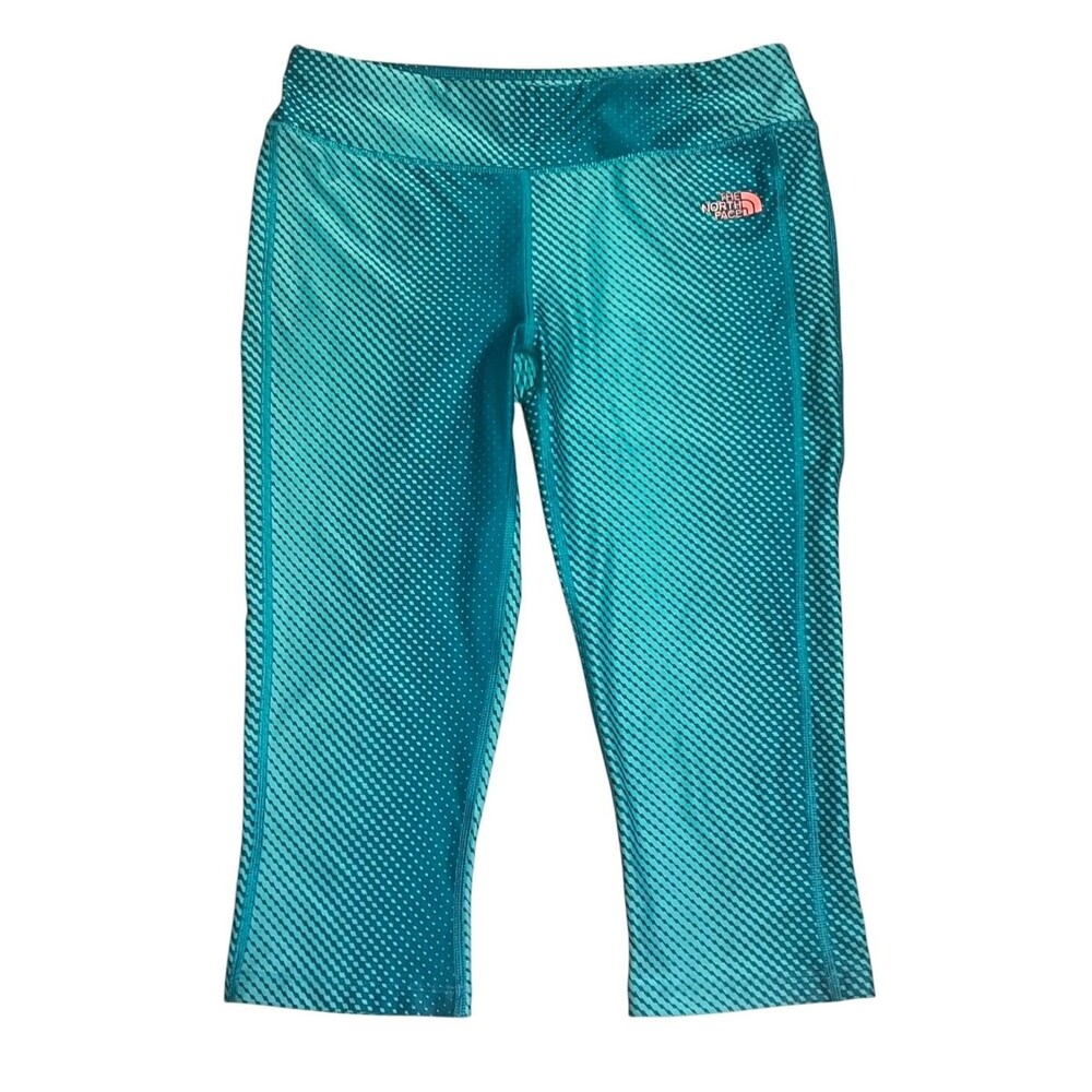 THE NORTH FACE Green Geometric Pulse Capri Leggings Training Yoga Women's Medium